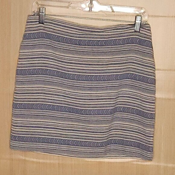 Gap Blue White Cotton Striped Southwestern Boho Skirt 6 - Picture 1 of 5